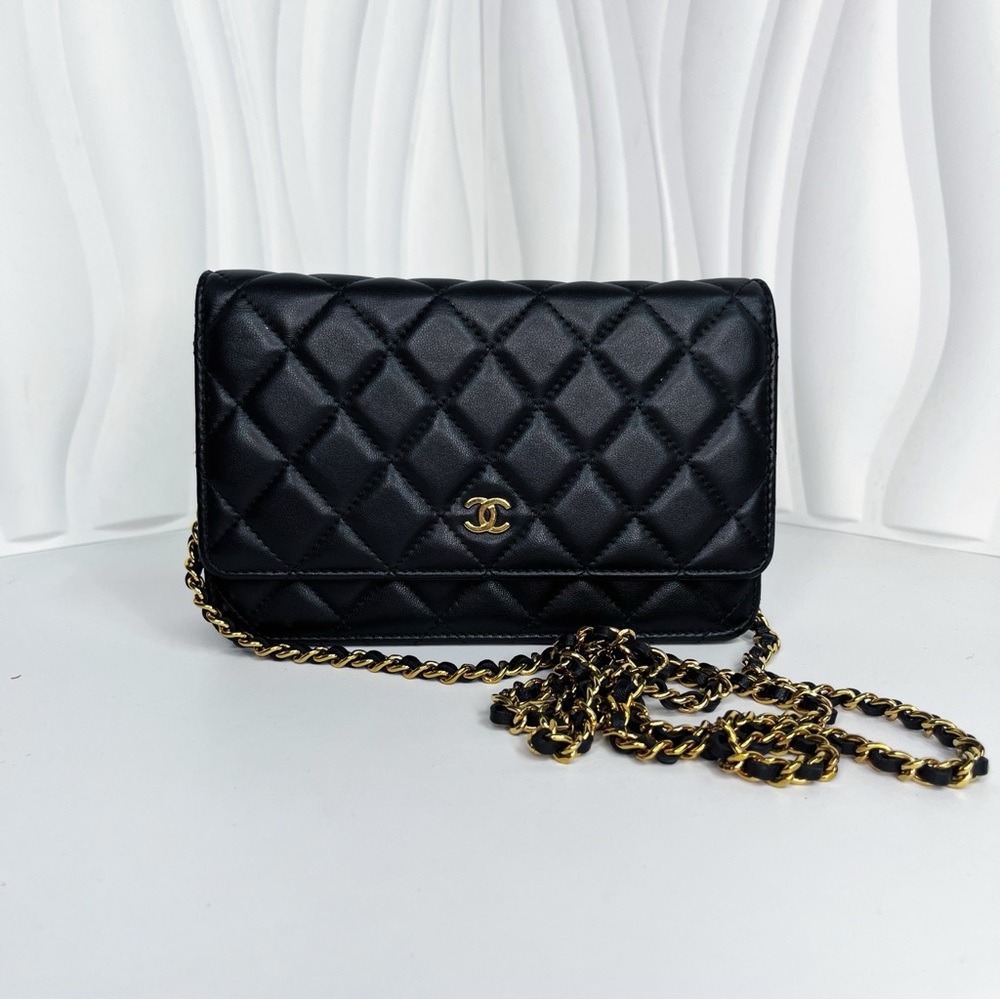 Chanel Black Quilted Shoulder Bag with Iconic Logo